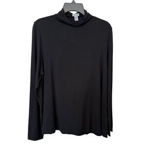 Paraphrase Womens Black Mock Neck Long Sleeve Modal Stretch Top XL Capsule Goth